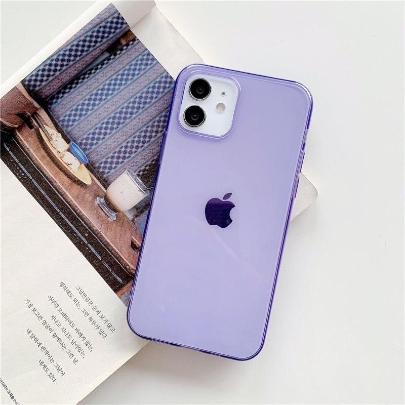 Shockproof Bumper Cover Anti-Scratch Protective Slim Thin Phone Case for iPhone Candy Color Transparent Silicone Phone Case For iPhone 14 12 13 Mini 14 Pro Max Clear Soft Cover Stevvex