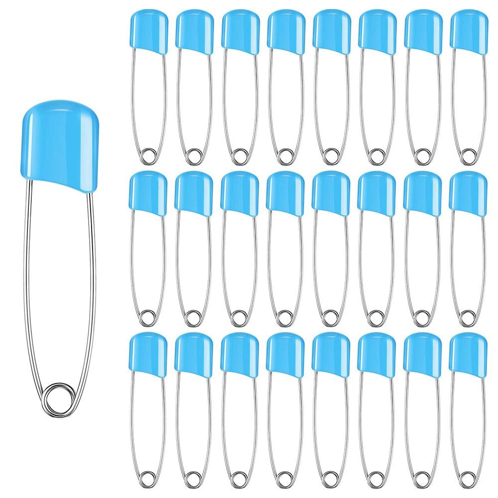 50Pcs Baby Safety Pins Plastic Head Cloth Diaper Pins Stainless Steel Sewing Safety Pins for Quilting Knitting Stitch Markers Stainless Steel Nappy Pins for Quilting Sewing Locking Safety Pins Stevvex