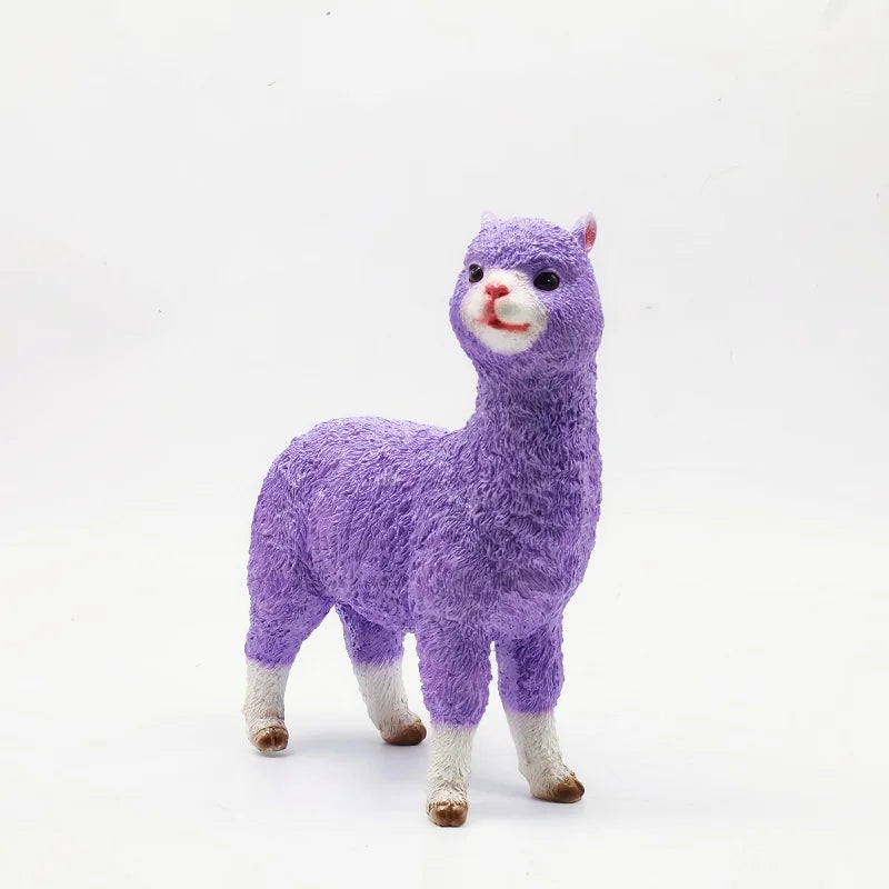 Home Decor Resin Crafts Creative Simulation Alpaca Statue Resin Decoration Home Garden Shopping Mall  Animal Ornament Sculpture