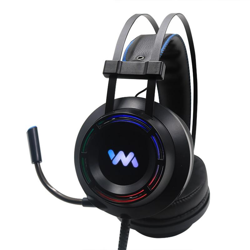 Modern Gaming Headset with Mic LED Light Deep Bass Game Stereo Earphones Headphones for PC PS4 (Black) - SJB-DIAMOND ELITES