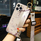 Ultra Luxury Case Cute Flower Design with Ring Kickstand Soft Crossbody Phone Cover for iPhone 13 14 Pro Max Case Fashion Crossbody Shoulder Strap Flower Leaf Phone Holder Cover for iPhone 12 11 X XR XS 7 8 Plus Stevvex