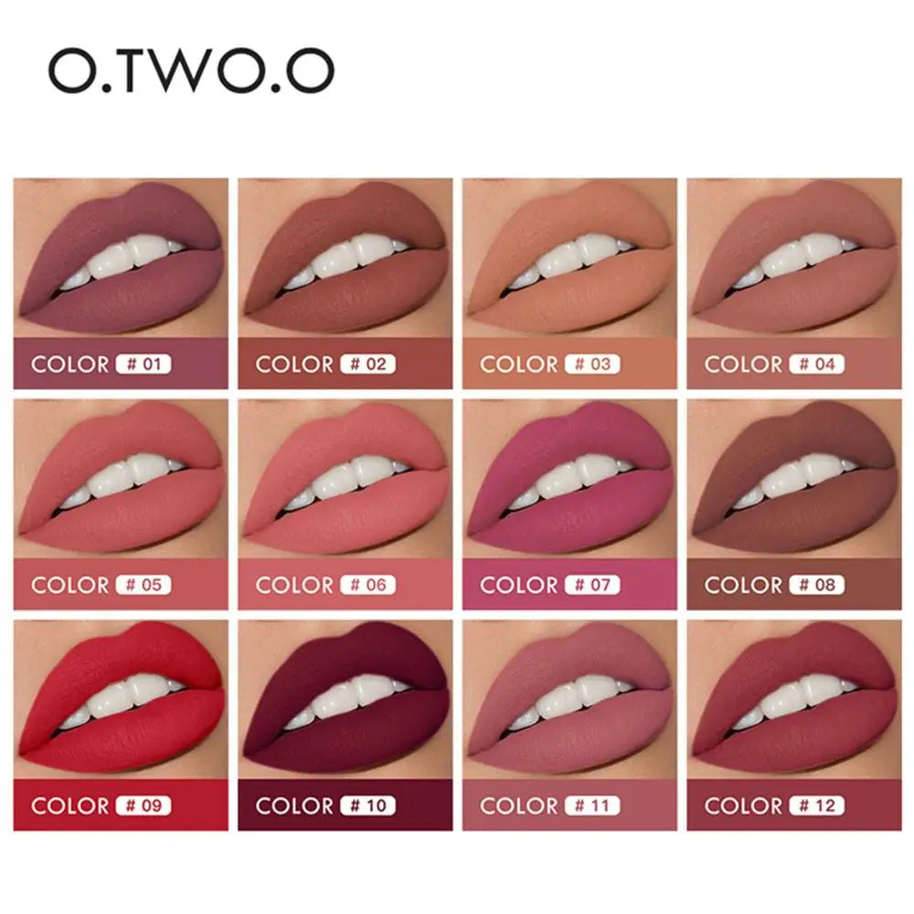 O.TWO.O 12 Colors Makeup Lipstick Lip Gloss Sexy Red Lip Stick Waterproof Moisture Lips Cosmetics Matte Lipsticks Lootquake LLC