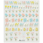 42Model Sticker Nail Decal 3D Adhesive Patch,Smile/Animal/Flower Nail Art Decorations Manicure Sticker Easter Day Design Decal- Lootquake LLC