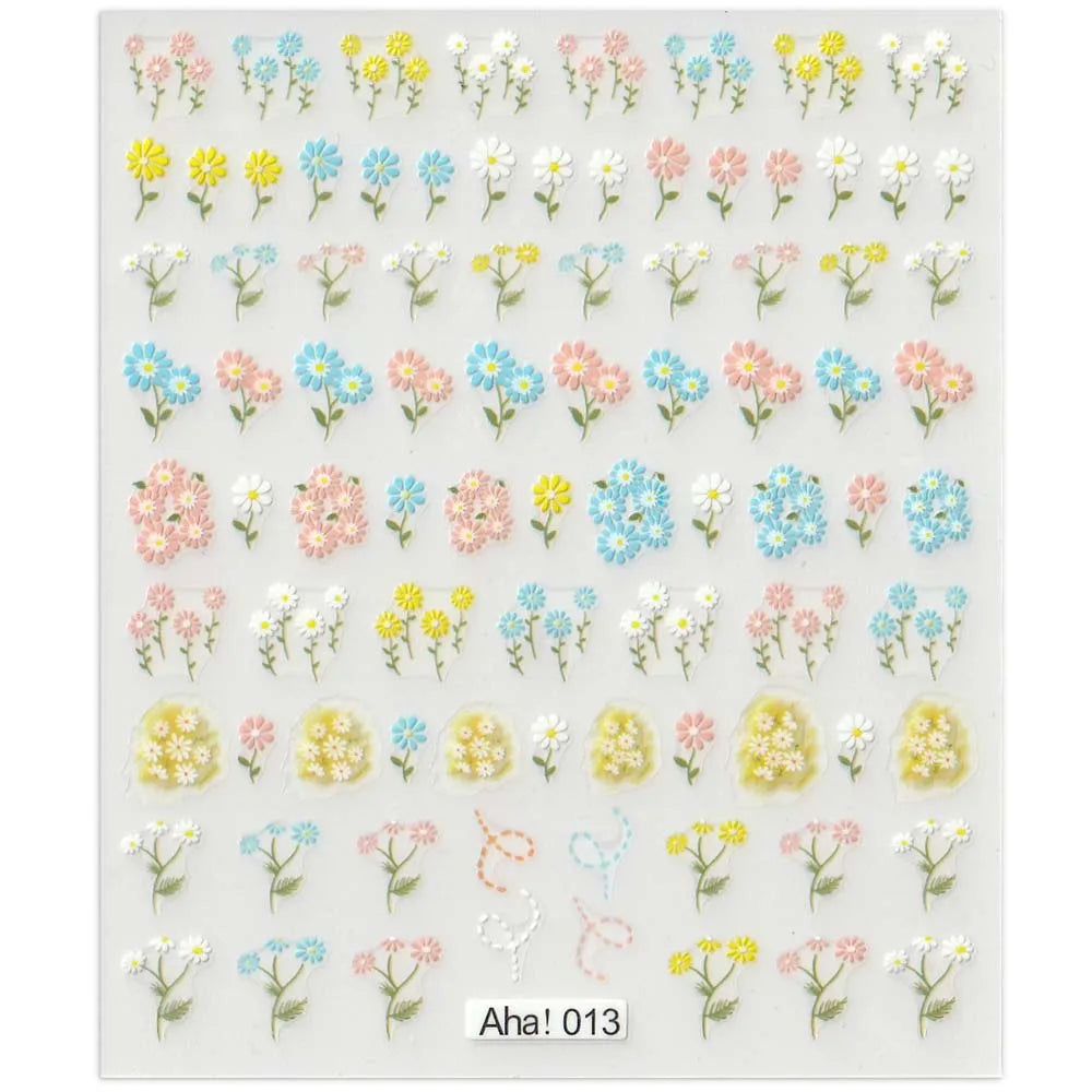 42Model Sticker Nail Decal 3D Adhesive Patch,Smile/Animal/Flower Nail Art Decorations Manicure Sticker Easter Day Design Decal- Lootquake LLC