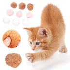 Cat Toys Cute Funny Stretch Plush Ball Cat Training Educational Toy Color Grinding Claw Filled Cotton Rabbit Fur Ball Cat Toys Soft Plush Scratching Balls Interactive Toys for Indoor Cats Kitten Stevvex