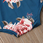 Newborn Baby Girls Floral Clothes Spring Autumn Long Sleeve Romper Warm Leg Socks Outfits Romer and Jumpsuit For Kids With Socks in Floral Design