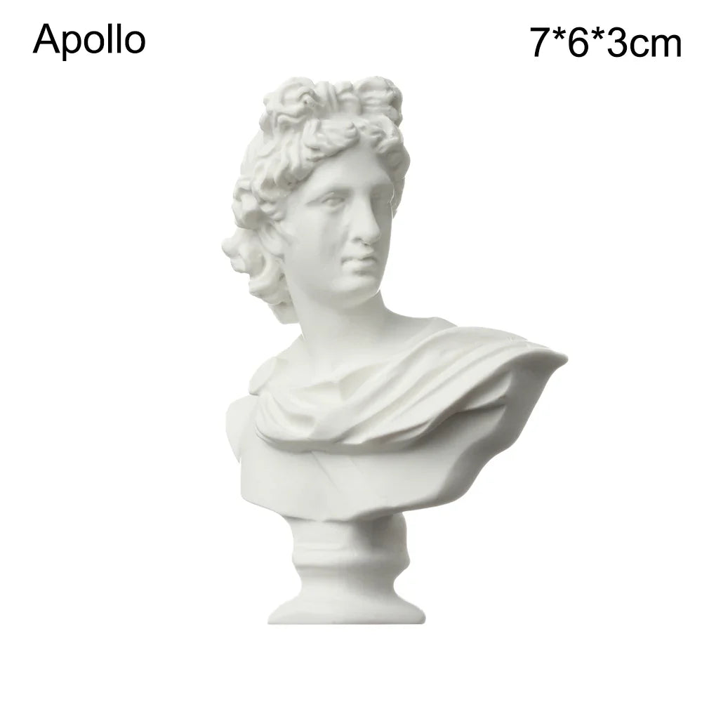 Mini Plaster Statue Greek Mythology Celebrities Famous Sculpture Figurine Drawing Practice Gypsum Bust Portraits Lootquake LLC