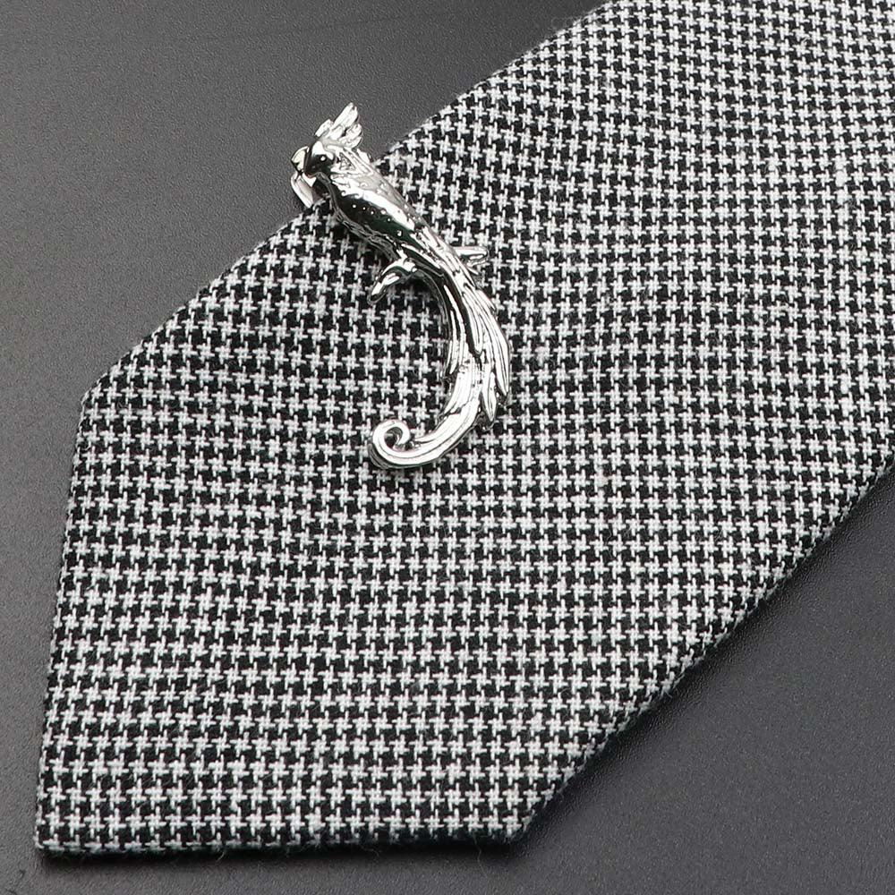 Unique Stainless Tie Clips Guitar Lizard Shaped Tie Clips Tie Clip Classic Tie Bar Clip Regular Trendy Durable Metallic Necktie Clips Wedding Business Ties Necktie Clips Pin For Mens Ideal Gift Stevvex