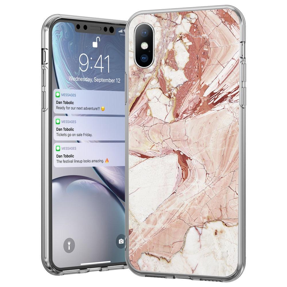 Stylish Marble Stone Texture Phone Case For Iphone 12 Pro 13 Pro Max Unique Solid Color Marble Soft Cover Silicone Mobile Phone Case Stevvex