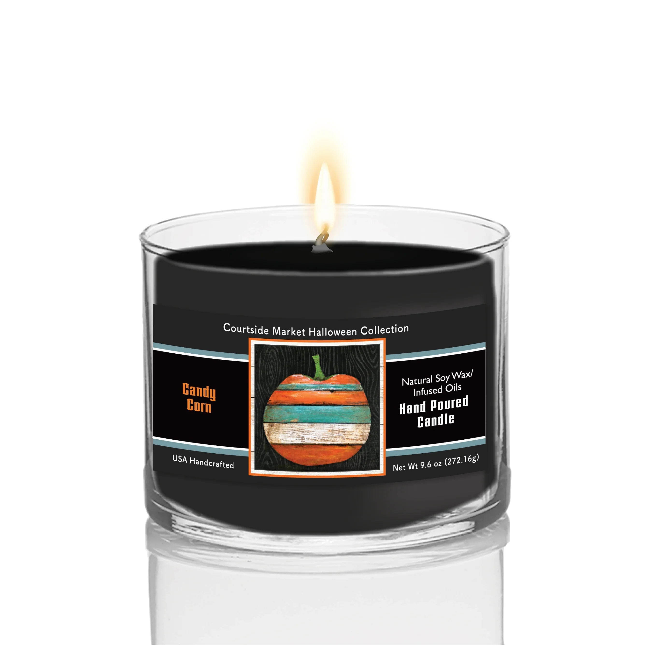 TD Courtside Market Striped Pumpkin Scented Candle Soy Wax in Glass Jar Lootquake LLC