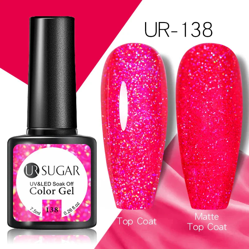 UR SUGAR 7.5ml Nude Glitter Color Gel Nail Polish Winter Warm Color Series Semi-permanent Varnish Professionals Manicure