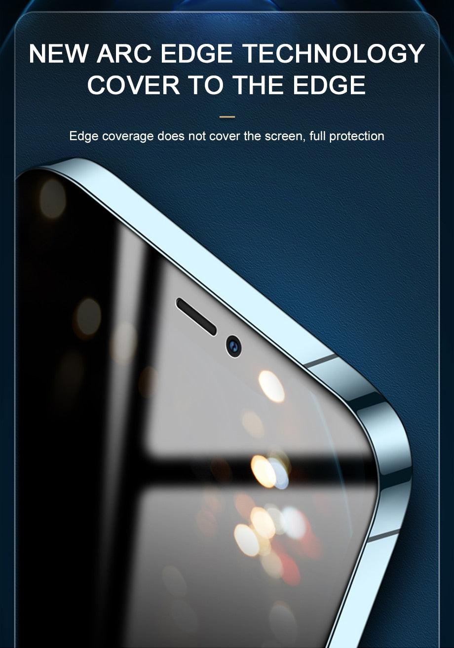 8K Privacy Protective Glass For iPhone 11 12 13 14 Pro Max XR Anti Spy Tempered Glass For iPhone 14 13 12 Screen Protector Film Edge to Edge Case Friendly Screen Protection Film Stevvex