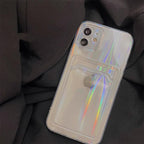 Transparent  Card Holder Silicone Case For iPhone 14 13 11 12 Pro Max Mini X S XR 8 7 Plus Lens Protection Cover Clear Protective Case with Card Slot Slim Drop Resistant Soft Bumper Cute Pocket Cover Stevvex