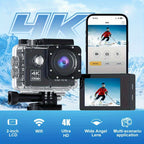 New 4K Wifi Action Camera Loop Recording 16MP Outdoor Sports Cameras with Wide Angle Lootquake LLC