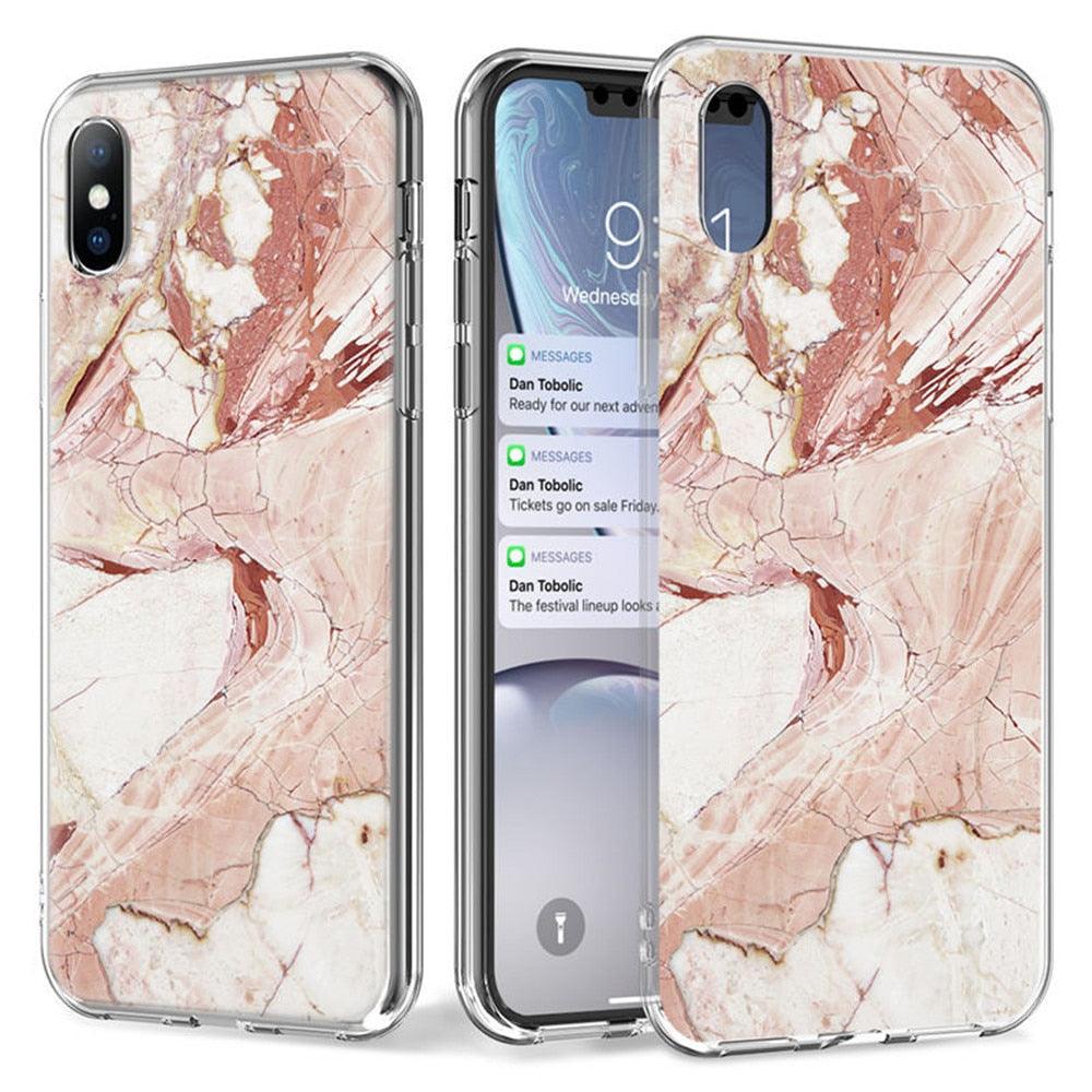 Stylish Marble Stone Texture Phone Case For Iphone 12 Pro 13 Pro Max Unique Solid Color Marble Soft Cover Silicone Mobile Phone Case Stevvex