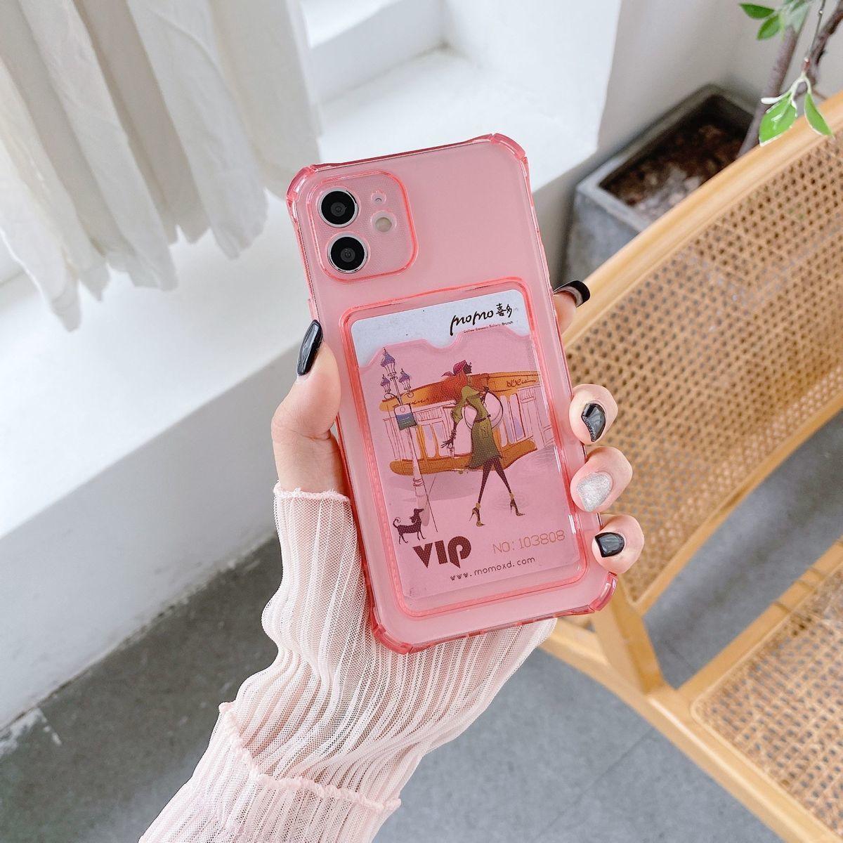 Transparent Wallet Case For iPhone 14 13 12 Pro Max Mini  Shockproof Cover with Card Slots Pockets Slim Fit Thin Protective Soft Shock-Absorbing Lightweight Wallet Case Stevvex