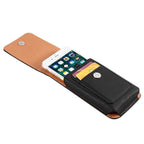 Universal Leather Case for iPhone Mens PU Leather Vertical Case with Belt Clip for iPhone Waist Pack Belt Clip Bag for 3.5-6.3" Mobile Phone Pouch Phone Cover Stevvex