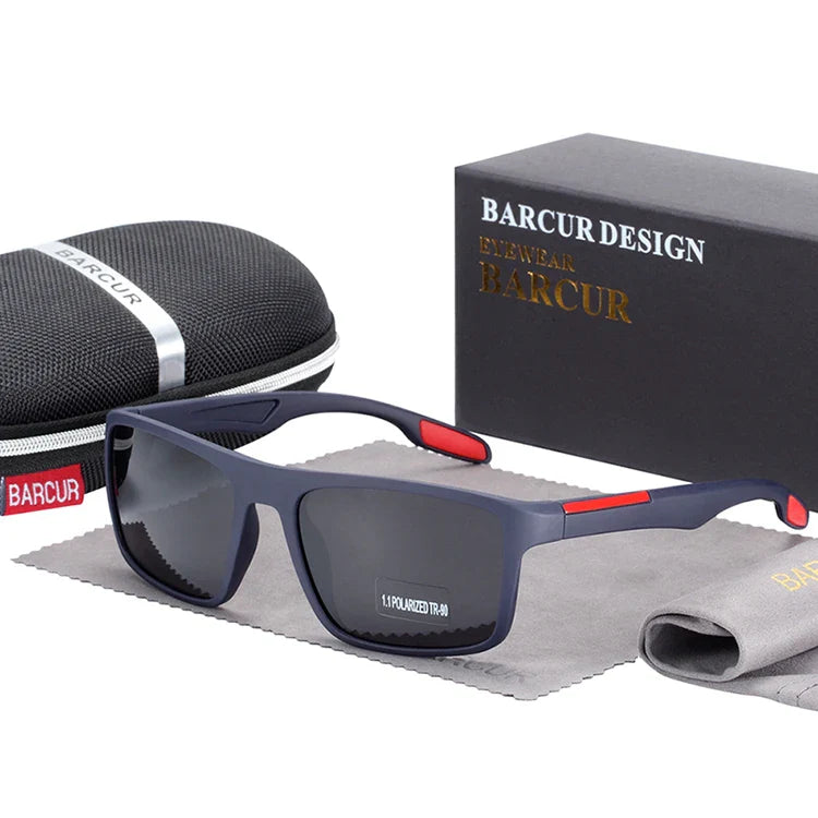 BARCURTR90 Ultralight Polarized Sunglasses for Men Vintage Square Eyewear with UV400 Protection for Summer Stevvex