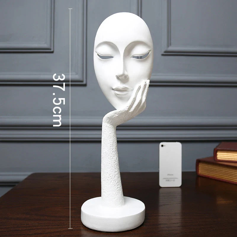 3D Face Mask Abstract Sculpture, Home Decoration Statue, Table Decorations Accessories, Art Figurine, Living Room Decor Lootquake LLC