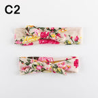Modern  Mother & Baby Headbands Kids Girl Bow With Rabbit ear Print Floral Hair Bands Parent-Child Hair Accessories