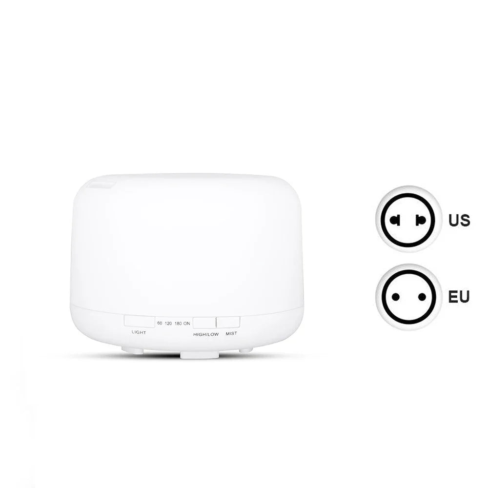 300 500ML Air Humidifier With Remote Control Colorful Non-printed Ultrasound Aroma Diffuser Pure White Dark Light Wood Grain Lootquake LLC
