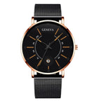 Men Watches Luxury Fashion Mens Business Watch Ultra Thin Stainless Steel Mesh Belt Quartz Wrist Watch For Men's and Boys - SJB-DIAMOND ELITES