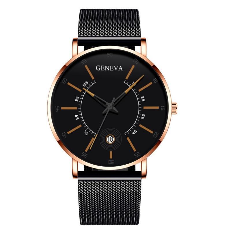 Men Watches Luxury Fashion Mens Business Watch Ultra Thin Stainless Steel Mesh Belt Quartz Wrist Watch For Men's and Boys - SJB-DIAMOND ELITES