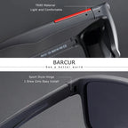BARCURTR90 Ultralight Polarized Sunglasses for Men Vintage Square Eyewear with UV400 Protection for Summer Stevvex