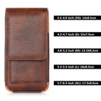 Universal Leather Case for iPhone Mens PU Leather Vertical Case with Belt Clip for iPhone Waist Pack Belt Clip Bag for 3.5-6.3" Mobile Phone Pouch Phone Cover Stevvex