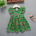 Baby Summer New Children Female Cotton A-Line Dress Kids Clothes Floral Princess Tutu Dresses For Girls