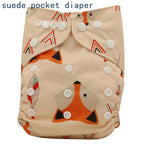 Newborn Cloth Diaper Sewed in Charcoal Bamboo Insert and Suede Pocket Diapers Waterproof Baby Nappies Design for Baby