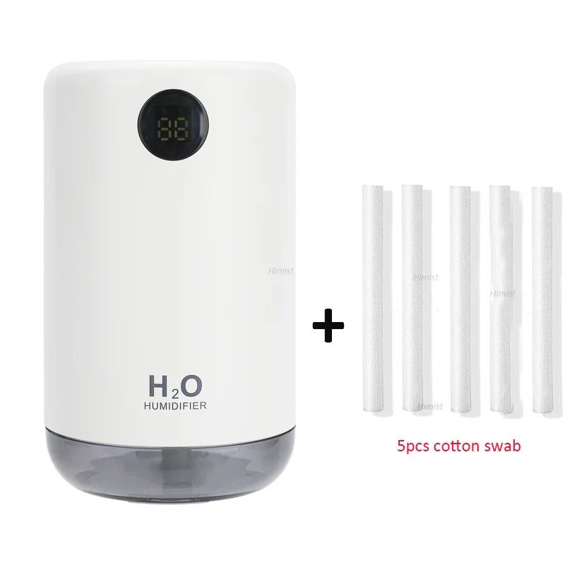 Home Table Wireless Ultrasonic Air Humidifier, Portable Mini Aroma Water Mist Diffuser, Battery Life Show, 500ml, 2000mAh Lootquake LLC
