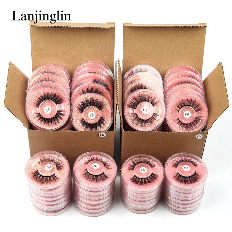 4/100 Pairs Wholesale Fake Lashes 3D Mink Eyelashes Fluffy Dramatic Lashes Cruelty Free False Eye lashes Makeup Tools maquillaje Lootquake LLC