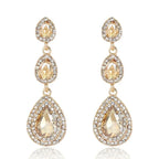 TREAZY Fashion Crystal Wedding Drop Earrings for Women Silver Color Bridal Dangle Earrings Brides Gifts Birthday Party Jewelry