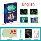 A3 A4 A5 Kids Luminous Drawing Board with Light-Fun Magic Sketchpad Draw Tablet Fluorescent Pen Russian English Light Up Toys - SJB-DIAMOND ELITES