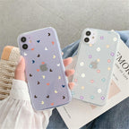 New Transparent Love Heart Phone Case For iPhone 11 12 Pro Max Shockproof Silicone Back Cover Cute Heart Pattern For Women Girls Clear Soft Flexible Durable Slim Hard Back Cases Stevvex