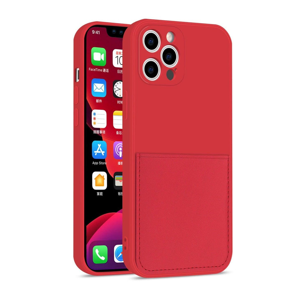 Simple Wallet Case For iphone Silicone Case For iphone 13 12 11 Pro Max Mini With Card Holder Cover Classic Silicone Full Protection Anti-Scratch Shockproof Case Stevvex