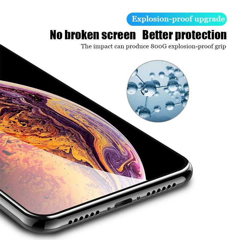 4pcs Full Cover Tempered Glass For Iphone 11 13 12 Pro Max Mini Xs X Xr Screen Protector On Iphone 7 8 Plus 6 6s Se 2020 Glass Guard Screen Protector For Iphone Stevvex
