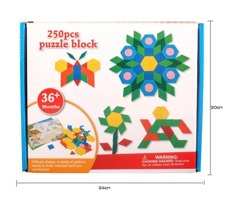 250pcs Wooden Geometric Clever Board Puzzle 3D Board Toy Baby Early Educational Learning Toys for Children Game (Multicolor) - SJB-DIAMOND ELITES