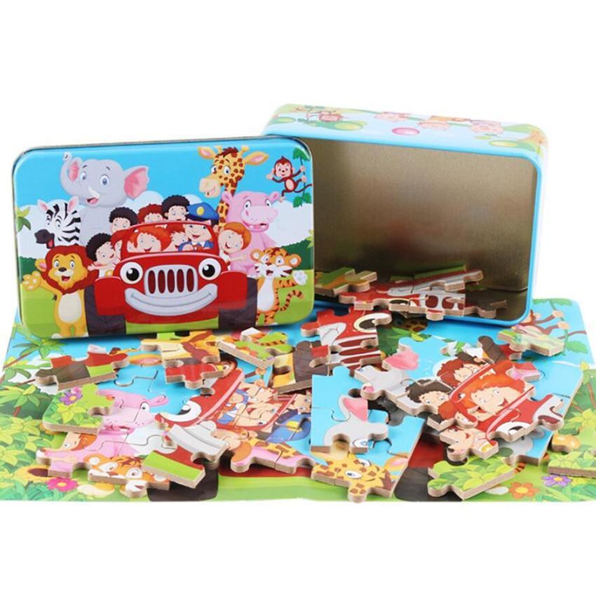 New 60 Pieces Wooden Puzzle Kids Toy Cartoon Animal Wooden Puzzles Child Early Educational Learning Toys for Christmas Gift - SJB-DIAMOND ELITES