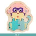 Wooden Children Colorful Animal Stevvex Puzzle for Toddler Creative Puzzle Early Educational Toys for Boys and Girls 2-4 - SJB-DIAMOND ELITES