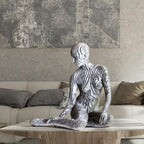 Metal Decoration Stainless Steel Sitting Woman Sculpture