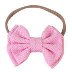 Luxury Cute Baby Girl Headband Ribbon Elastic Rope Big Bow Hair Band Candy Color Pony Tail Ties Ropes For Girls