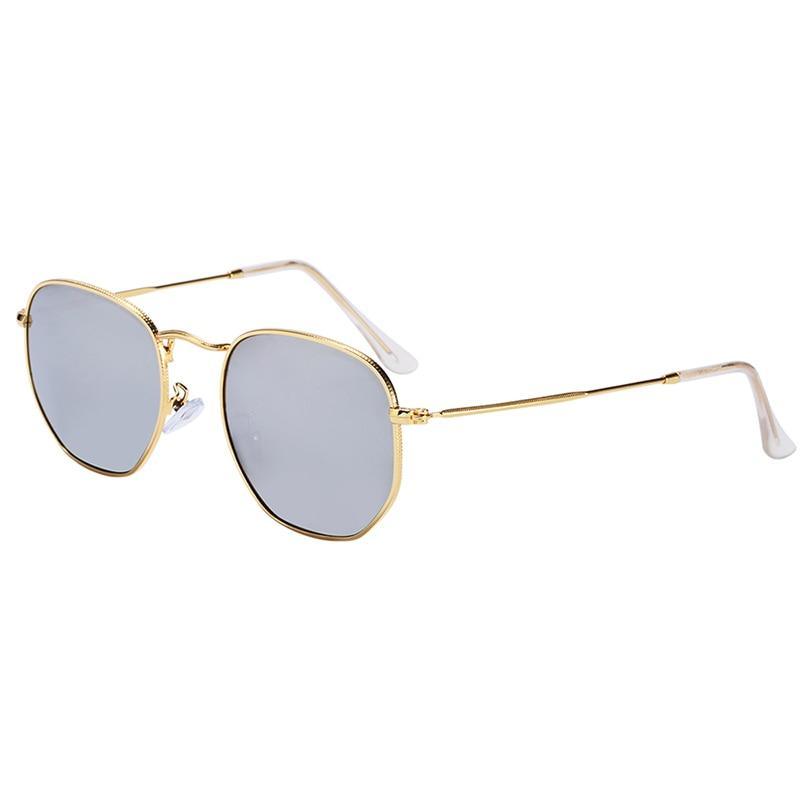 New  Luxury and Elegant Reflective Universla Sunglasses for Men and  Women Stainless Steel Frame Eyewear Mirror Hexagon Glasses With UV400 Protection - SJB-DIAMOND ELITES