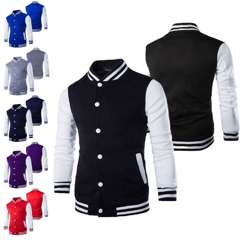 Mens Fashion Casual Slim Fit Jacket Men/Boy Baseball Jacket Men Fashion Design Classic Elegant Clothing Men's College Comfortable Jacket High School Long Sleeves Jackets Stevvex