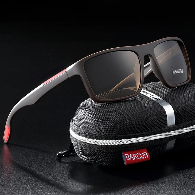 BARCURTR90 Ultralight Polarized Sunglasses for Men Vintage Square Eyewear with UV400 Protection for Summer Stevvex