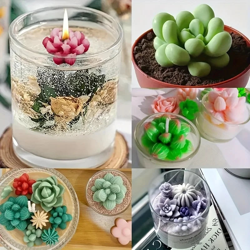 Succulent Plant Candle Mold 3D Succulent Silicone Mold Is Used for Scented Candle Resin Casting, Dessert Cake Decoration Lootquake LLC