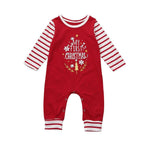 Toddler Christmas Party Rompers Jumpsuit Striped Long Sleeve Set Outfit For Baby Kids