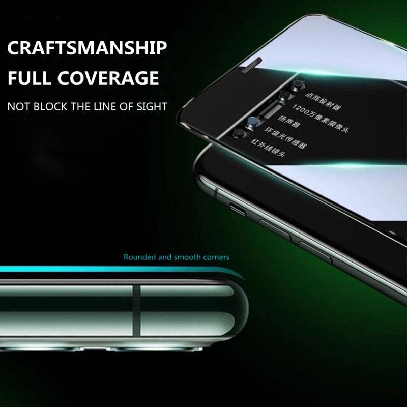 3Pcs Dust Net Protective Glass For iPhone 13 12 11 Pro XS Max XR 12 Mini Full Cover Protector Tempered Glass on iphone 13 14 Pro  Soft Flexible Ceramic Film Screen Protector Compatible with iPhone Stevvex