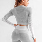 Women's Seamless Yoga Set Long Sleeve - SJB-DIAMOND ELITES